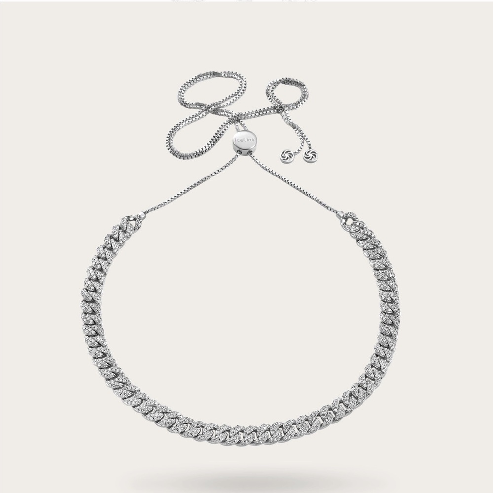 Icelink Cuban silver toned Choker 14k plated